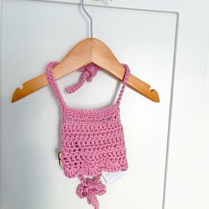 Ella | Crop Top - Pima Cotton Top, Baby Crochet Crop Top, Summer Crochet Crop
